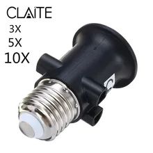 CLAITE 3X 5X 10X PBT огнеупорные AC100-240V E27 лампы адаптер держатель для лампы Розетка с ЕС Plug