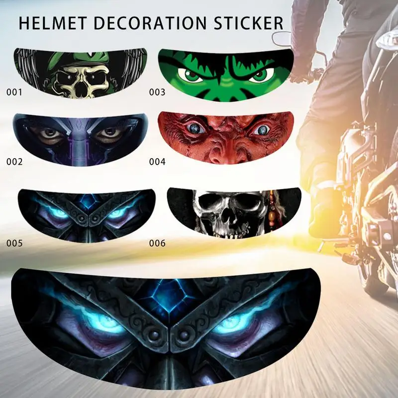 

Helmet Decoration Sticker Detachable Motorcycle Racing Helmet Lens Visor Cool Personality Film Translucent Lens Decal Six Colors