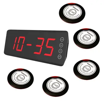 

SINGCALL wireless calling system,5 pcs buttons APE700rw and 1 pc call number display screen receiver, using in coffee shop,pub