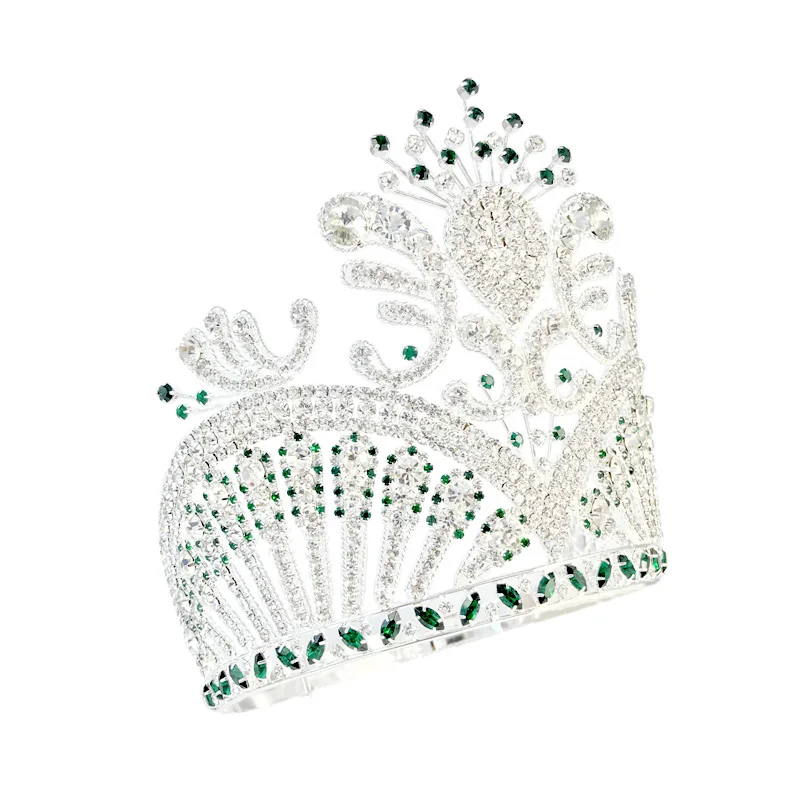 Короны лагерные регулируемые короны Miss USA зеленые украшения для волос головной