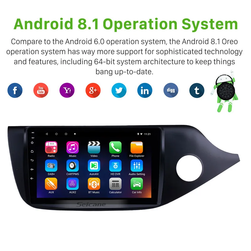 Best Seicane GPS Multimedia Player Android 8.1 9" Car Radio For 2012 2013 2014 Kia Ceed RHD Wifi 8-core Head Unit Support Bluetooth 1 Best Seicane GPS Multimedia Player Android 8.1 9" Car Radio For 2012 2013 2014 Kia Ceed RHD Wifi 8-core Head Unit Support Bluetooth 1