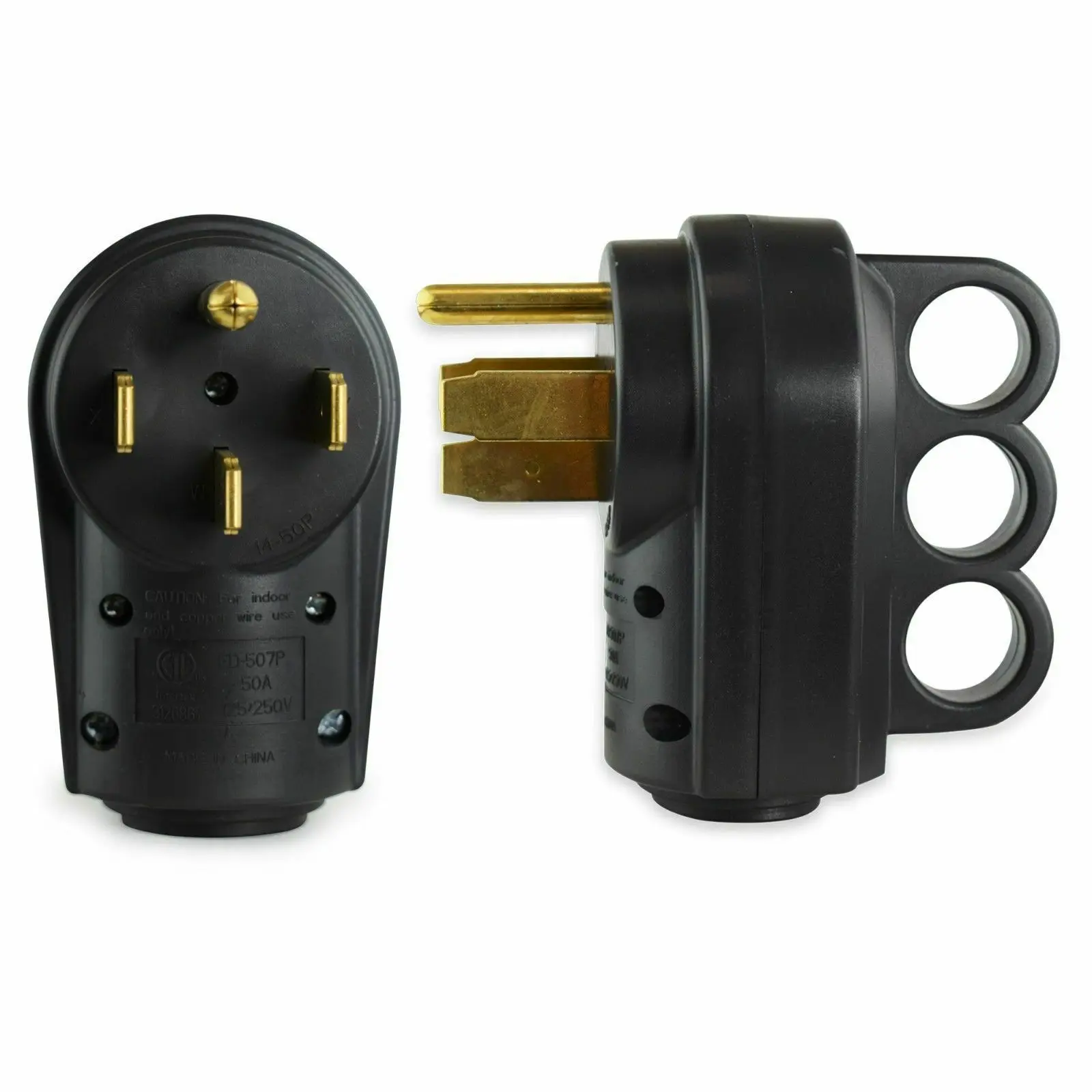 

Brand New 2019 Leisure 50 AMP RV Receptacle Plug Male End 14-50P Replacement Electrical Adapter