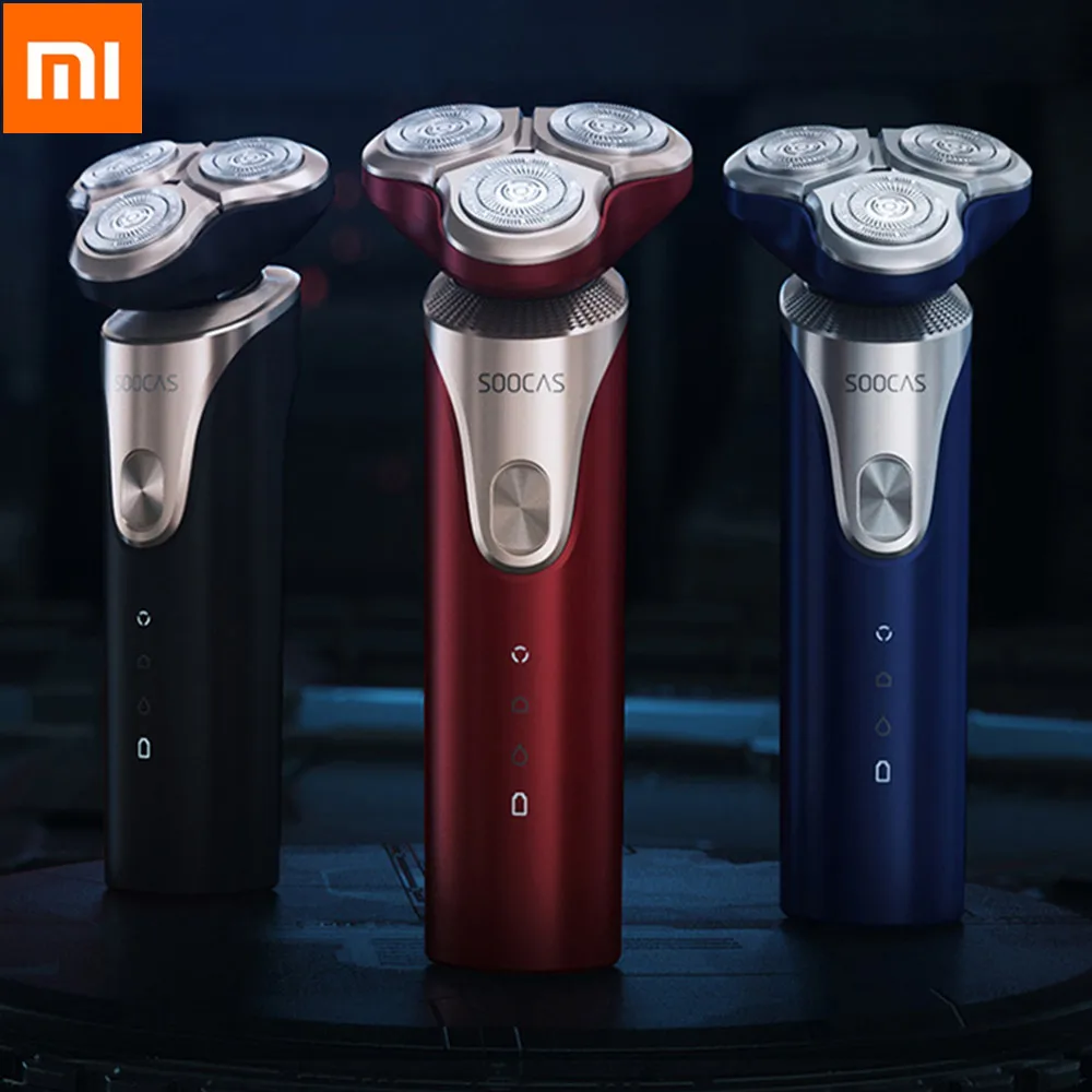 Дешево Оригинальный Xiaomi Soocas S3 электробритва для мужчин, USB перезаряжаемая электрическая бритва для мытья тела, умный триммер для бороды, бритвенны...
