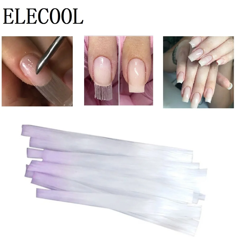 ELECOOL 10 шт./упак. из стекловолокна для наращивания ногтей формы для fibernails Акриловые Советы Расширение для ногтей шелковые здания Расширение Инструмент