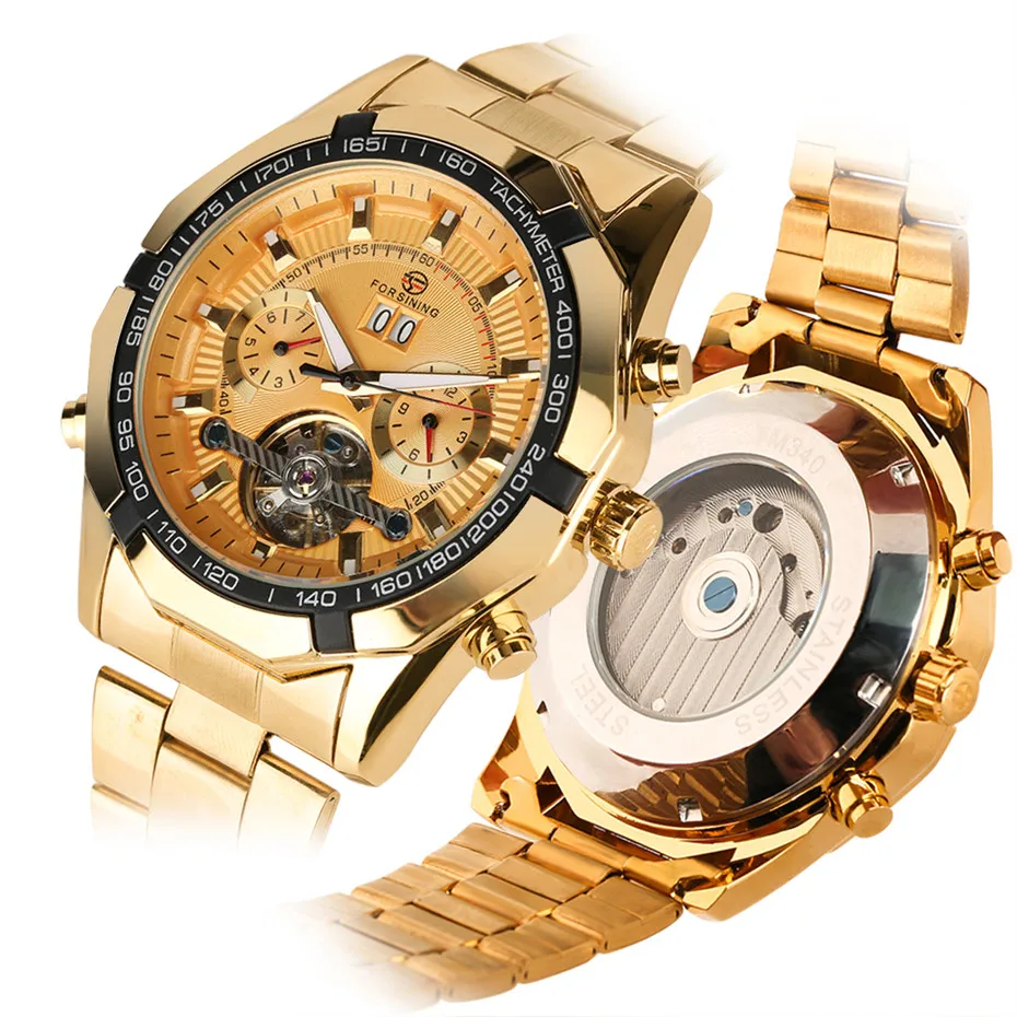 

Luxury Top Brand Watch Men Automatic Mechanical Watches Man Date Display Chronograph Stainless Steel make Clock Tourbillon Gift
