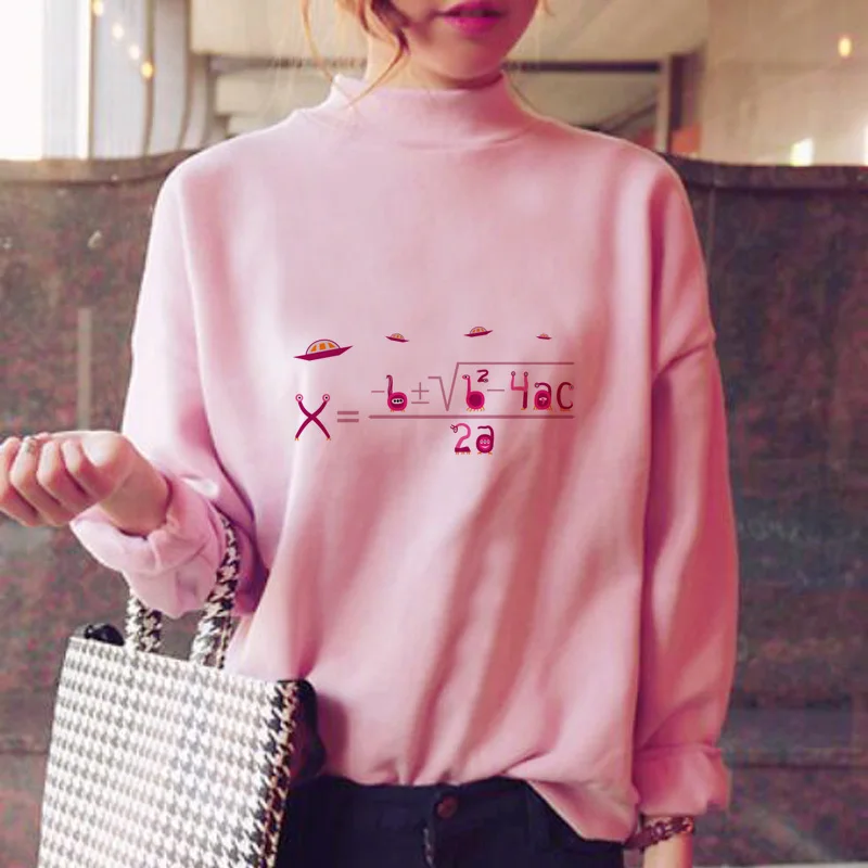 

math hoodies women winter harajuku fashion fleece warm pink oversized fleece streetwear ulzzang ulzzang winter