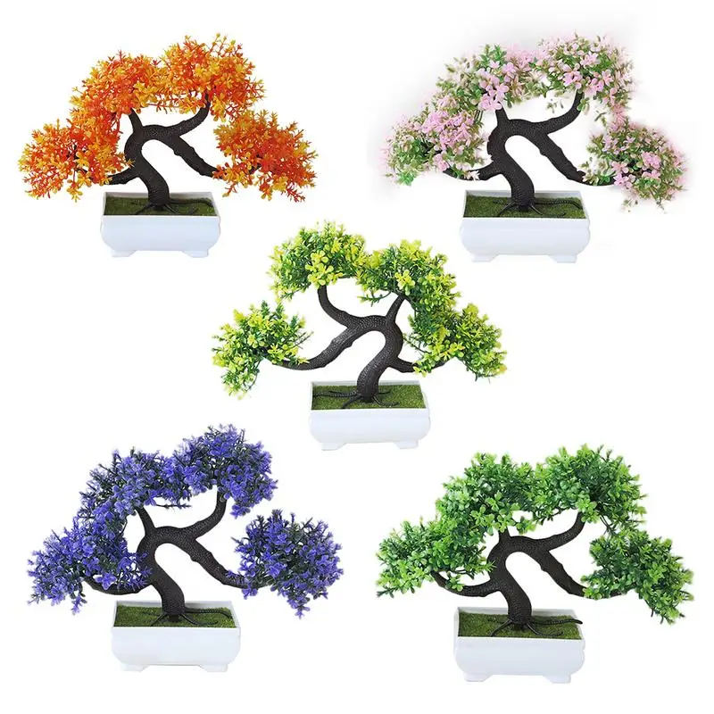 Simulation Of Plastic Pine Bonsai Plastic Green Pine Tree Plant