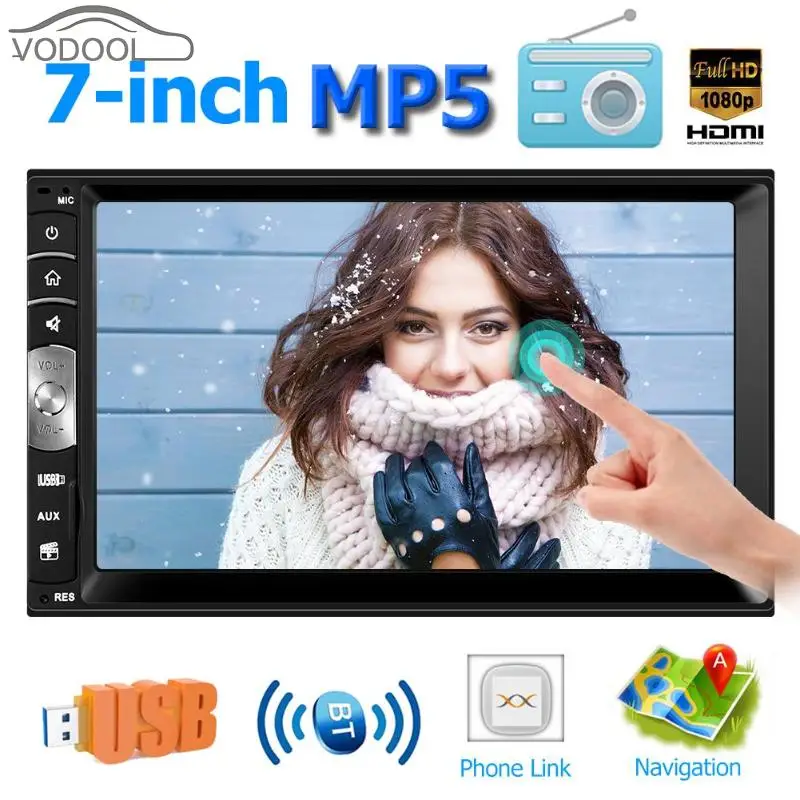 

7.0 Inch car automagnitol 2din touch screen car stereo MP5 player bluetooth RDS AM FM radio USB multimedia player auto products