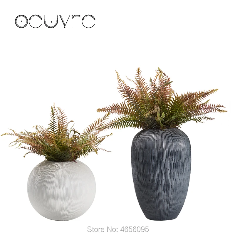 nordic creative flower pot stone large modern minimalist floor planter living room indoor garden green Simulated cement | Дом и сад