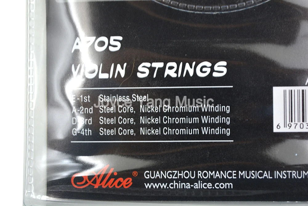 Cordas de Aço Inoxidável e Núcleo de Aço e Cromo de Níquel A705 para Violino Cordas com 4 Cordas Alice - Image 3