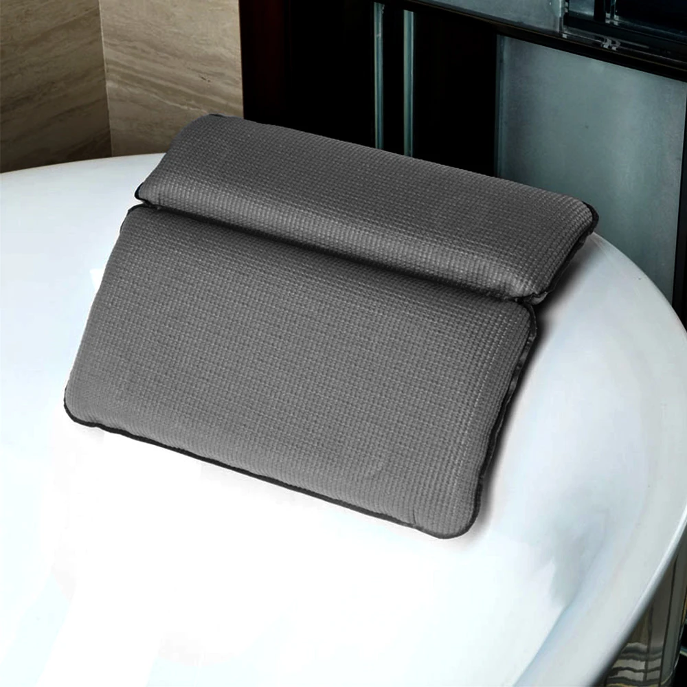 

1Pc Spa Bathtub Pillow Powerful Suction Cups Extra Soft 2-Panel Design for Shoulder Neck Support Fits Any Size Non-slip Bath Tub