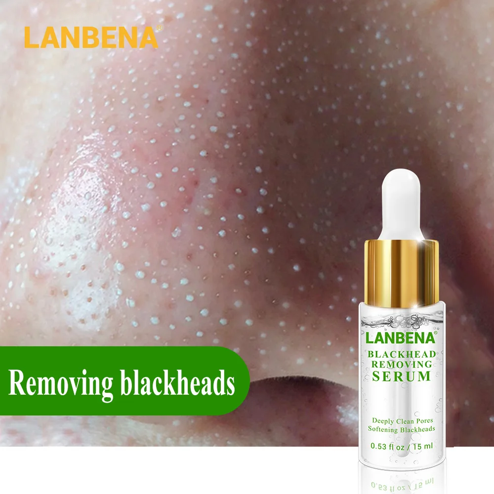 Lanbena Blackhead Removing Serum Deep Pore Acne Pimple Gentle Removal Acne Treatment Shrink Pores Purifying Skin Care 15ml