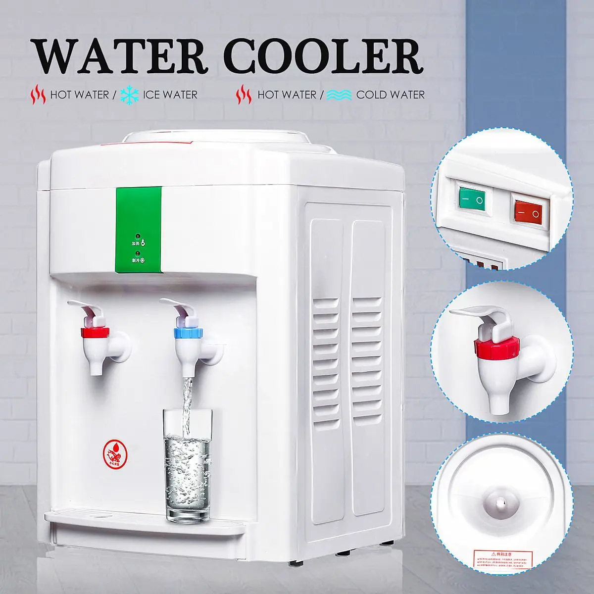 

220V 500W Electric Hot Cold Water Cooler Dispenser Quality Desktop Water Dispenser 3-5 Gallon Home Office Use New Arrival