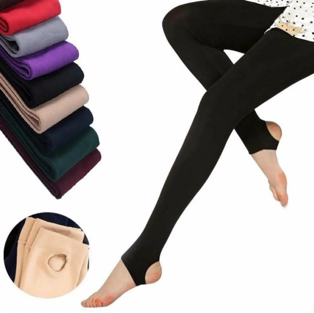 NEW 2019 1PC Autumn Stirrup Leggings Elastic Velvet Thermal Ankle Slim ...