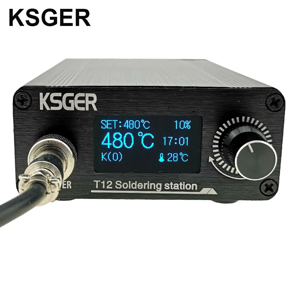 

KSGER T12 Soldering Iron Station Lithium Battery Power Supply Tips STM32 V2.1S OLED DIY Kits Aluminum Alloy FX9501 Electric
