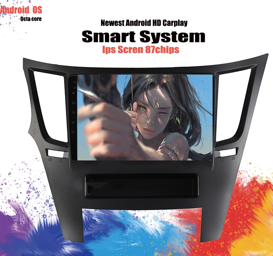  Android 10.0 Car GPS Nav Auto Radio DVD Player Head Unit For Subaru Legacy Outback 2009-2014 Dark C