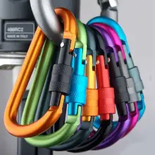 5 шт алюминиевый карабин d-кольцо Брелок Клип крюк брелок(случайный цвет