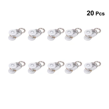

20pcs Hook Curtain Rollers Simple Premium Durable Easy Installation Curtain Wheels for Door Curtain Window Shower