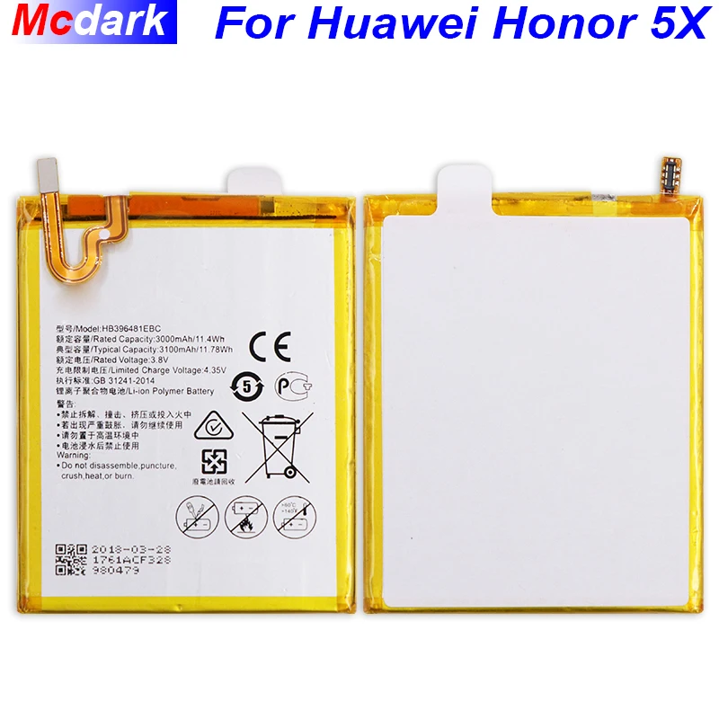 Аккумулятор HB396481EBC для Huawei ASCEND G7 PLUS HONOR 5X G8 G8X RIO L03 -UL00/TL00/AL00 аккумулятор | Мобильные