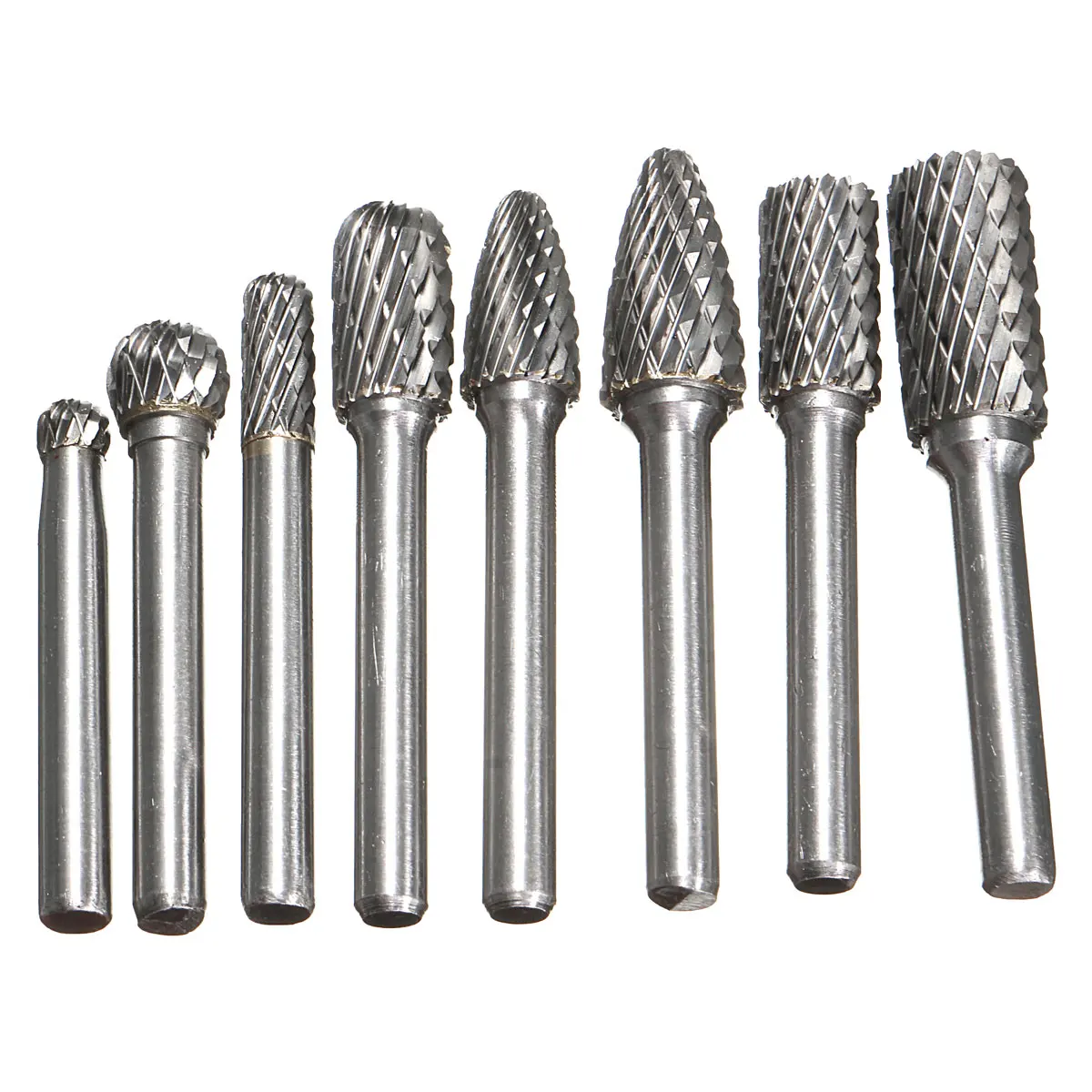 Carbide burs YG8 Double Cut Rotary Cutters File Cylinder Shape Cutters with 1//4 inch Shank and 1//4 inch Head Size.