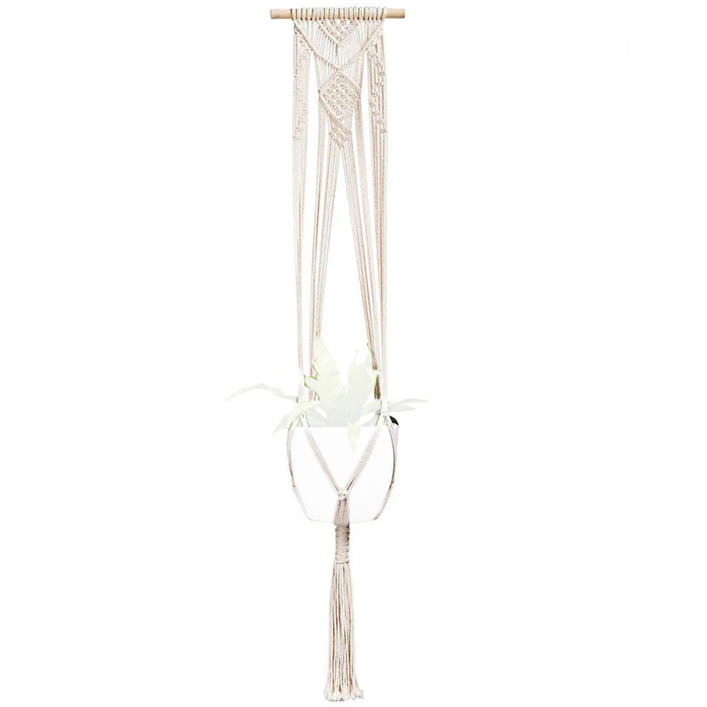 

Macrame Plant Hanger Indoor Outdoor Plant Holder Cotton Rope Hangers 2 Pcs Boho Hanging Planter,41 Inch