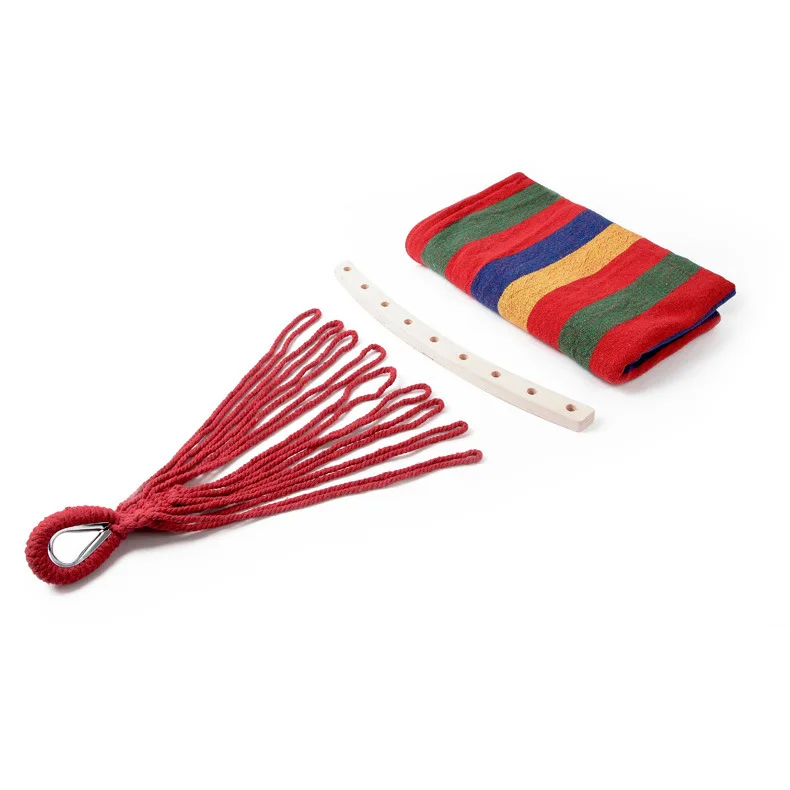 Single Swing Portable Outdoor Camping Travel Chair Rainbow Striped Wooden Stick Hammock Single Swing Portable Outdoor Camping Travel Chair Rainbow Striped Wooden Stick Hammock