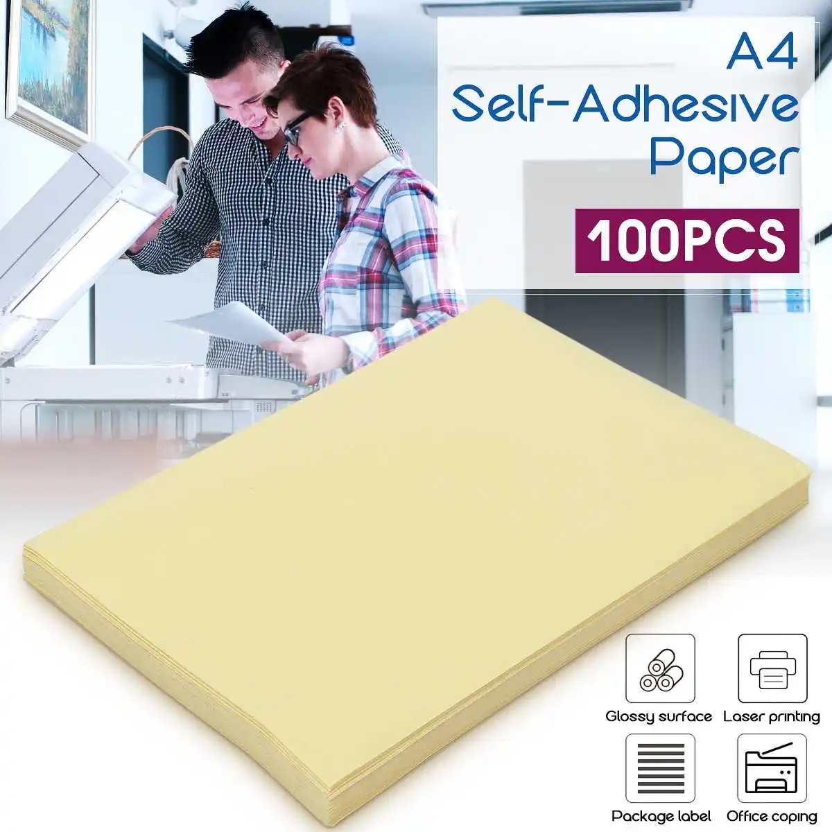 KICUTE 30/50/100Pcs A4 Clear Transparent Self Adhesive Laser Printing Sticker Paper Sheet For Laser Printing Paper Print sticker