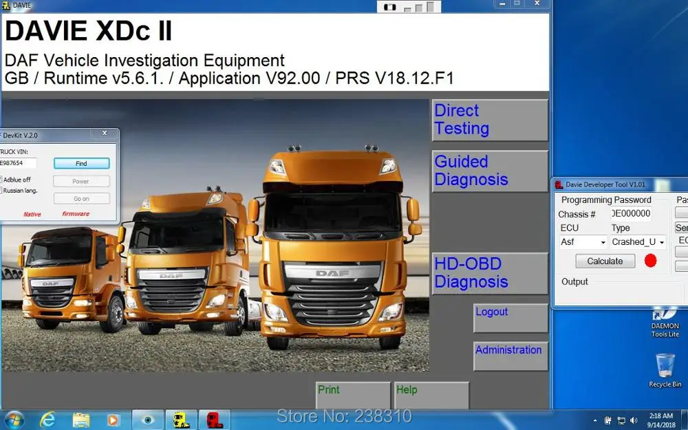 Новинка 2019 года диагностический инструмент для paccar и Даф дэвие VCI 560 Mux с ноутбуком