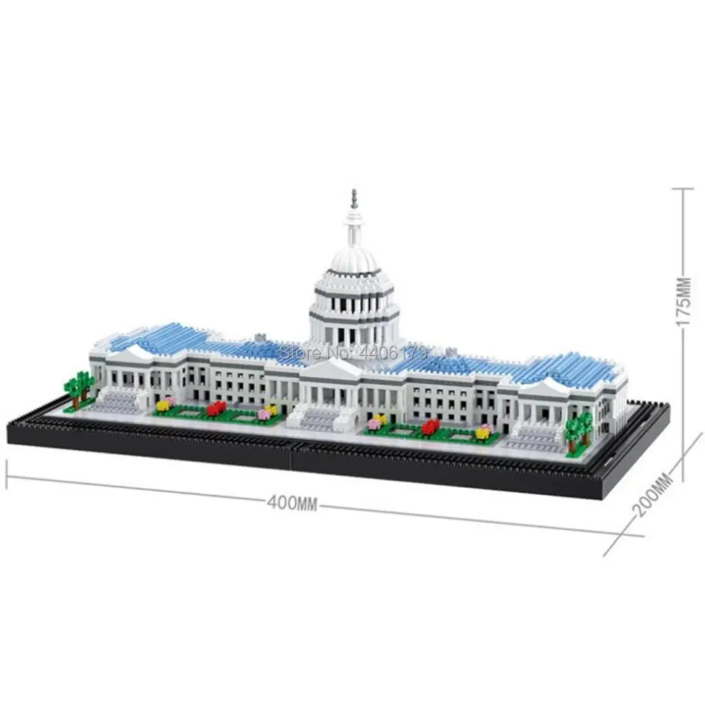 

hot LegoINGlys creators city Street view US Washington House of Parliament micro Diamond Building Blocks model bricks toys gift