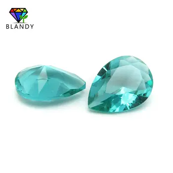 

Pear Shape 3*5mm-13*18mm Sea Green Color Glass Gems Light Green Glass Stone Synthetic Beads For Jewelry