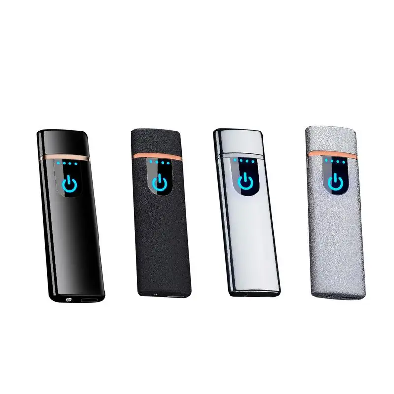 1PC USB Charging Lighter Touch Screen Electronic Cigarette Lighters Small Rechargeable Windproof Men Gift Smoking Accessories