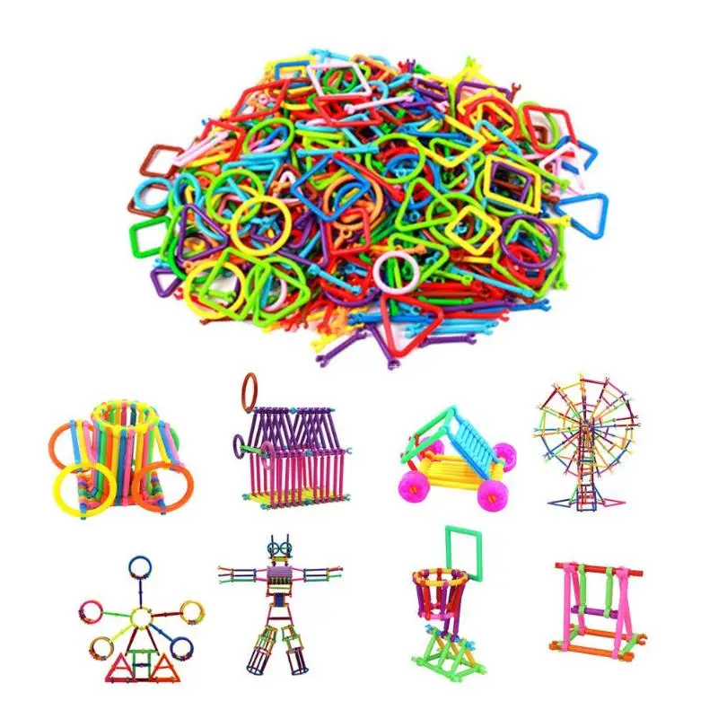 

500g/Bag Assembled Building Blocks Kids DIY Smart Sticks Plastic Blocks Toy Multiple Colors Multiple Shapes Educational Toys New