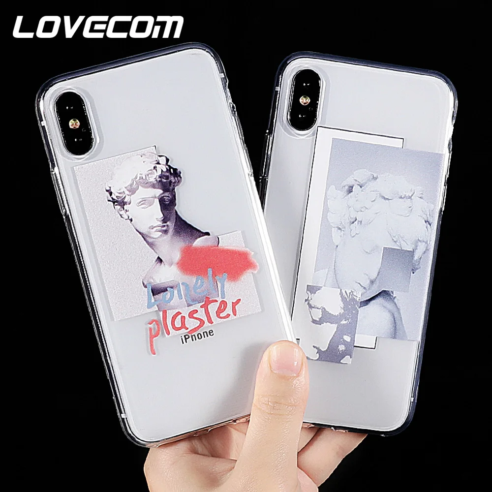 

LOVECOM Vintage David Graphic Phone Cases For iPhone XS XR XS Max X 6 6S 7 8 Plus Transparent Soft TPU Phone Back Cover Coque