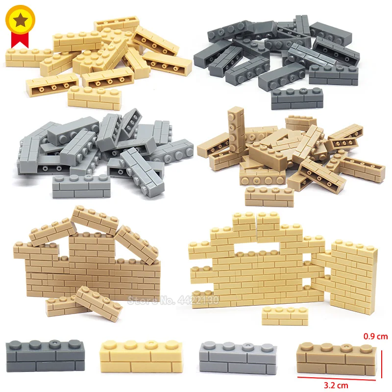 Brick Bulk Building Blocks Accessories 1x4 Wall Brick Diy City Military Battlefield Figures Mini Gift For Children With Legoingl