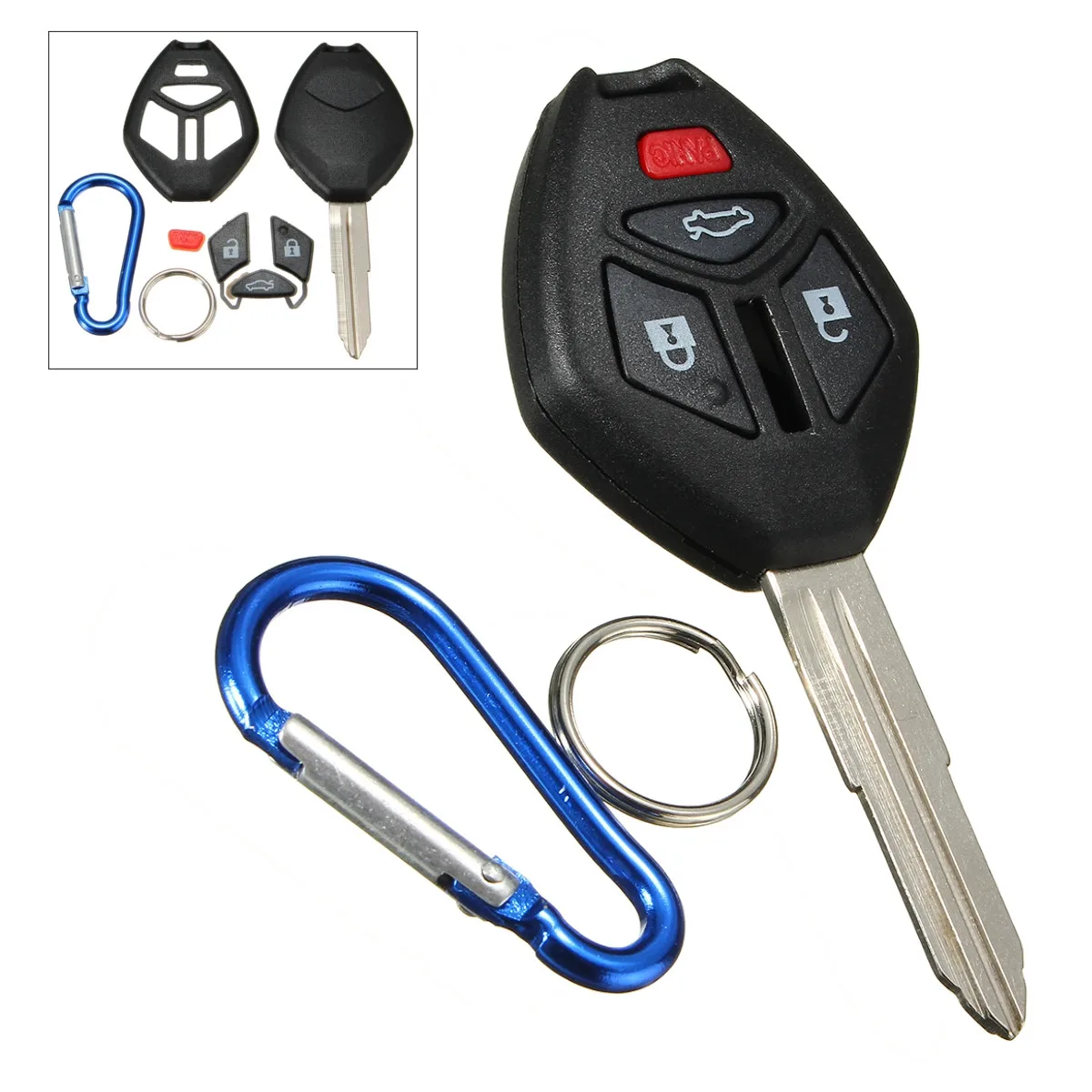 

3 Buttons Remote Key Case Shell With Keychain For Mitsubishi Endeavor Lance Endeavor Eclipse 2004 2005 2006 2007 2008 2009 2010