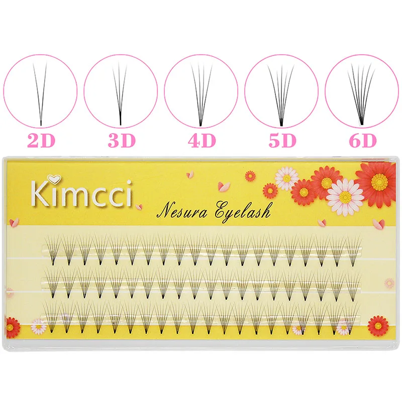 

Kimcci Lashes 3Lines 2D/3D/4D/5D/6D Heat Bonded Pre Made Volume Fans Faux Mink Premade Russian Volume Eyelash Extension Supplies