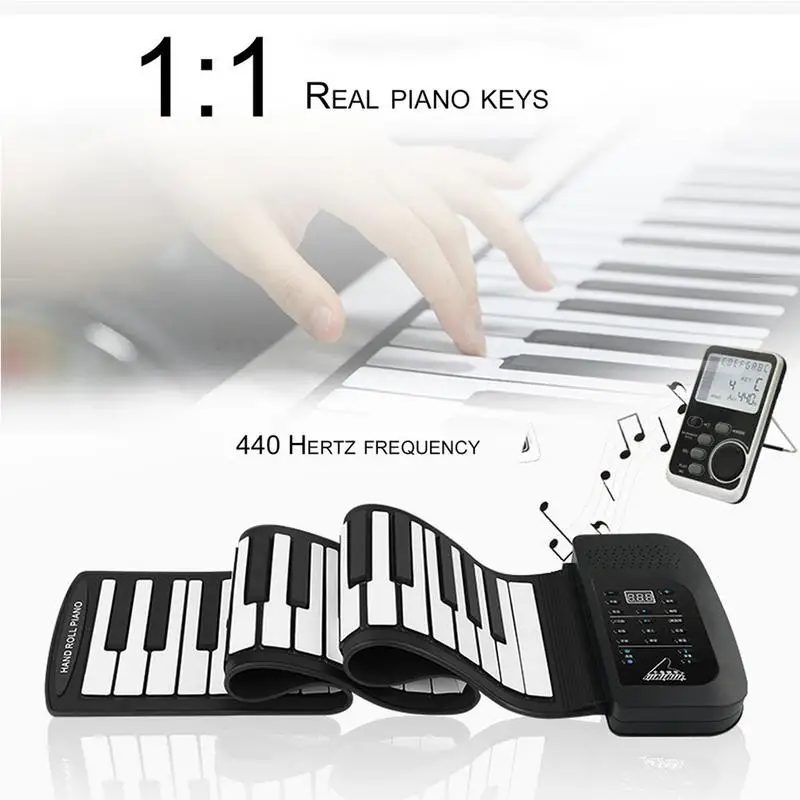 

HOT 61 Key Roll Up Piano Electronic Training Tool Professional Musical Instrument 900x215x25mm