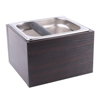

Wood Trash Can Coffee Knock Box Espresso Grounds Container Residue For Barista With Handle Coffee Residue Bucket Grind Waste B