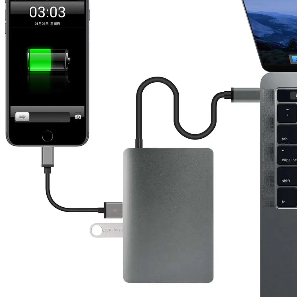 Топ Usb C type адаптер для ноутбука док станция Macbook к Hdmi Mini Dp 4K Rj45 Ethernet 3 0 аудио 5 мм