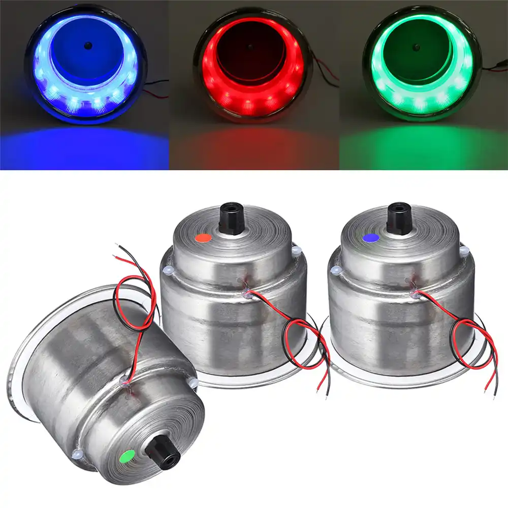 8 LED RGB Recessed Stainless Steel Cup Drink Holder For Marine Boat Car