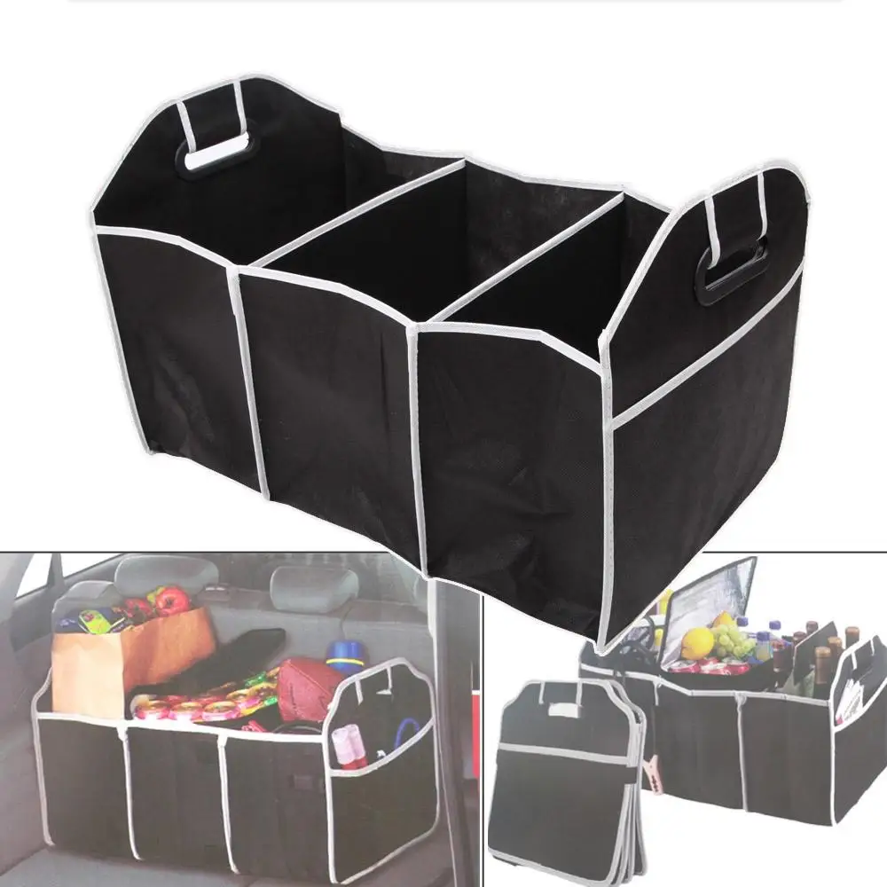 Black Trunk Organizer Collapsible Folding Caddy Car Truck Auto Storage