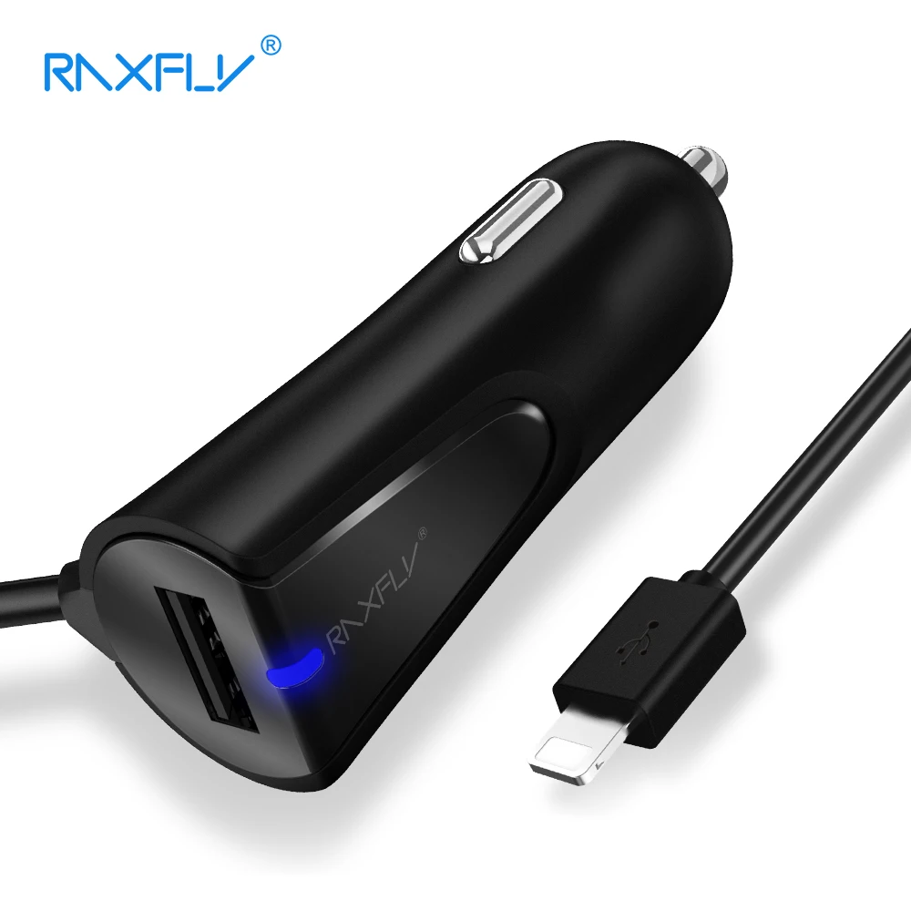 

RAXFLY Universal USB Car Charger For iPhone X 8 8 Plus 5V 3.6A Charger For SmartPhone LED Display Car Charger For Samsung