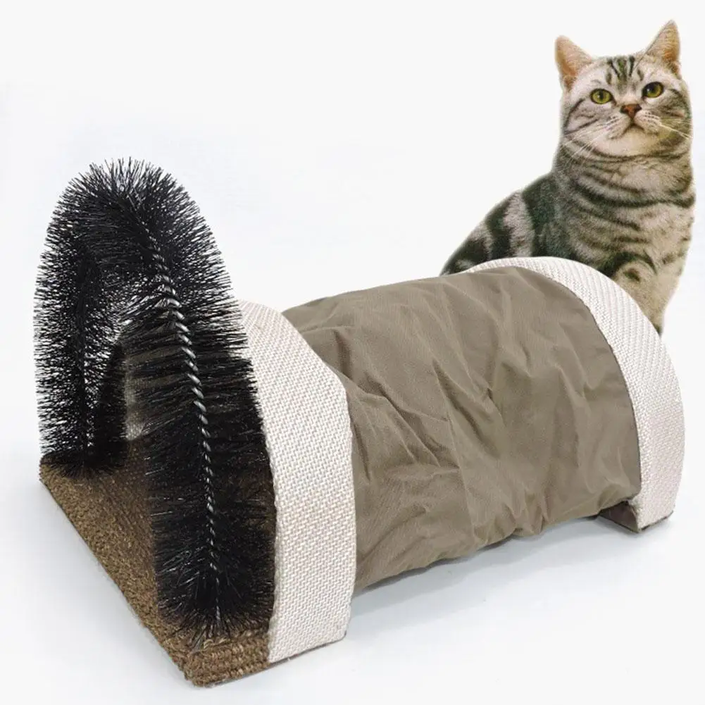 Cute Tunnel House Bristle Arch With Scratching Board Pet Supplies