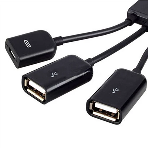 3в1 микро usb-хаб OTG мужчин и женщин двойной USB 2,0 кабель-адаптер для samsung