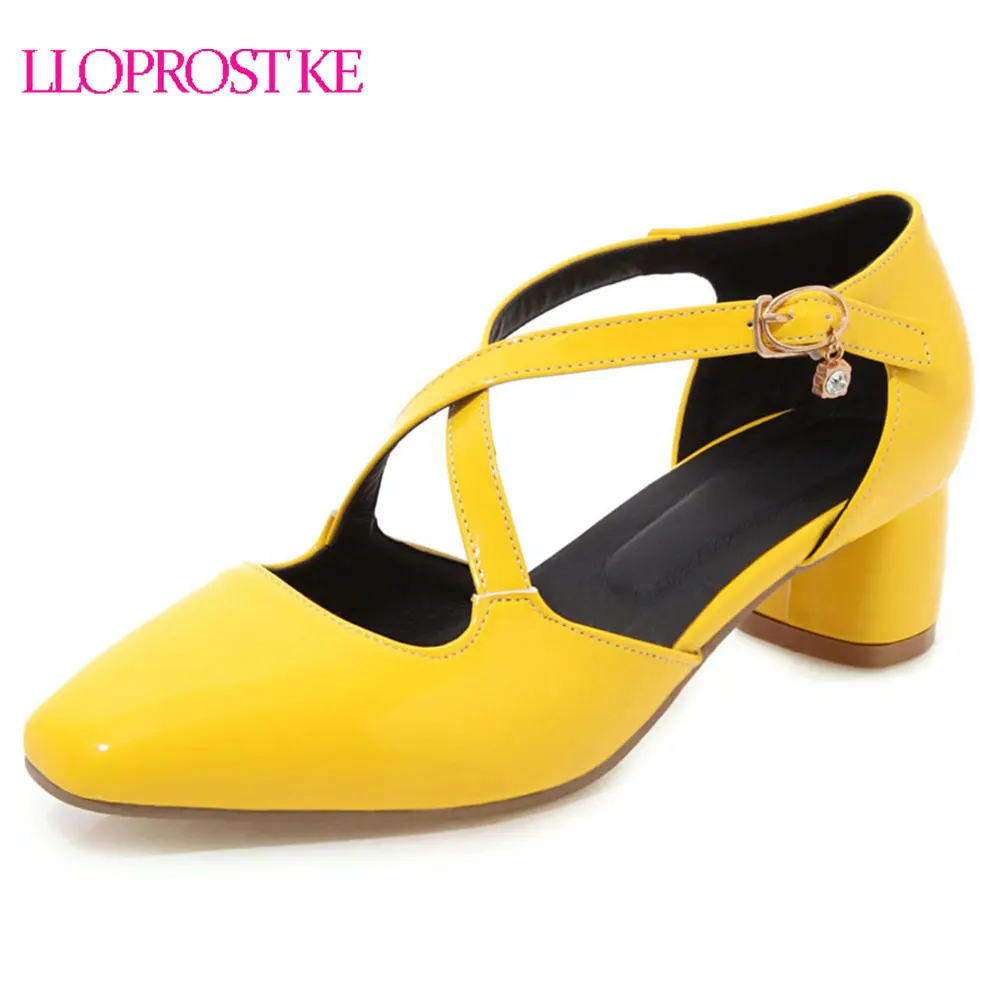 

Lloprost ke White Bride Wedding Shoes Summer Yellow Black Party Chunky String Bead Block Heels Cross Strap Women Sandals H204