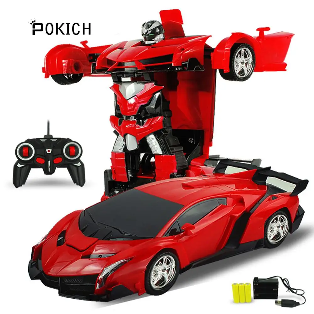 Very best  Pokich RC Car Transformation Robots Sports Vehicle Model Robots Toys Cool Deformation Car Kids Toys