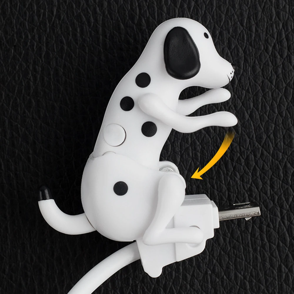 الأبيض كابل نقل بيانات الكرتون الكلب على شكل خط شاحن البسيطة USB نوع-C الهاتف المحمول كابل شحن هدية