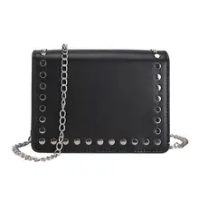 Винтажные сумки на плечо с заклепками, женские кожаные маленькие сумки с цепочкой через плечо, формальный с цепочкой, сумка-тоут на плечо