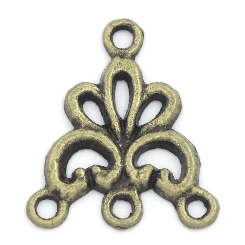 

DoreenBeads Connectors Findings Flower Antique Bronze 4 Holes Hollow 19x17mm,50PCs (B25774), yiwu