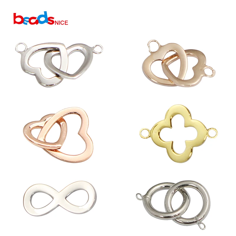 

Beadsnice 925 Sterling Silver Bracelet Necklace Jewelry Accessories Clover Heart Connector Charm